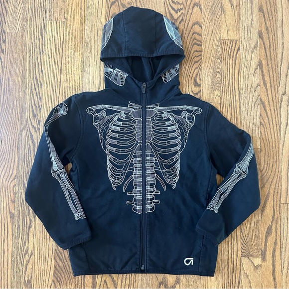 Size 8 / 9 (Medium) Gap Fit Hooded Skeleton Sweatshirt - Picture 1 of 10